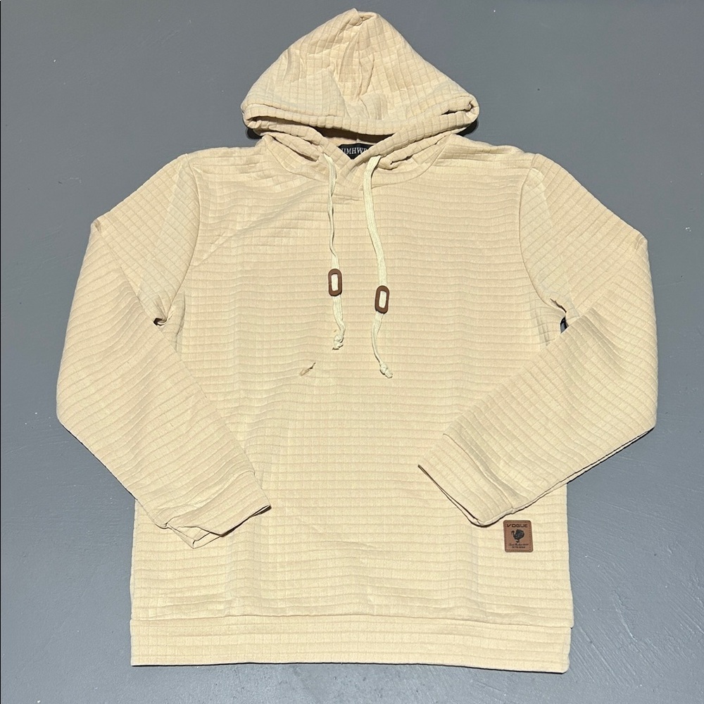 Cream Waffle Knit Light Weight Hoodie (Read Description)